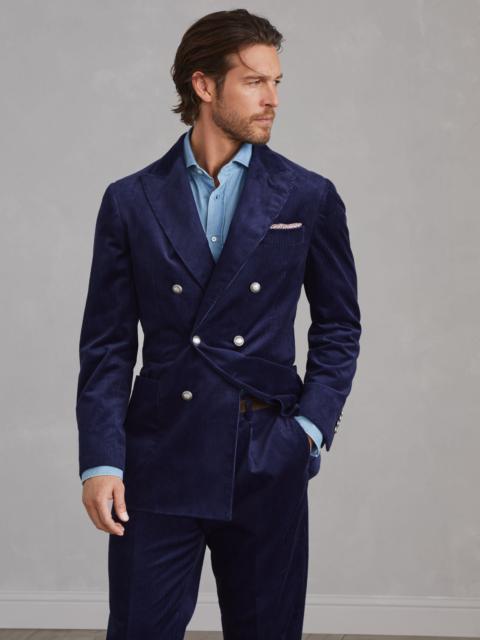 Brunello Cucinelli Sea Island cotton corduroy one-and-a-half breasted deconstructed blazer with patch pockets and metal
