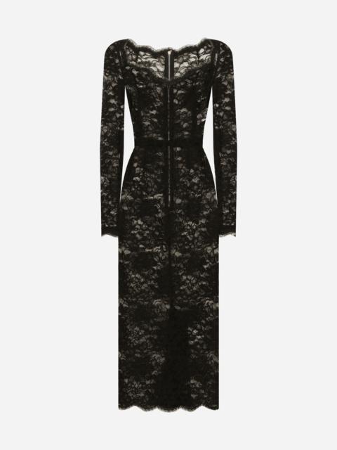 Floral lace midi dress