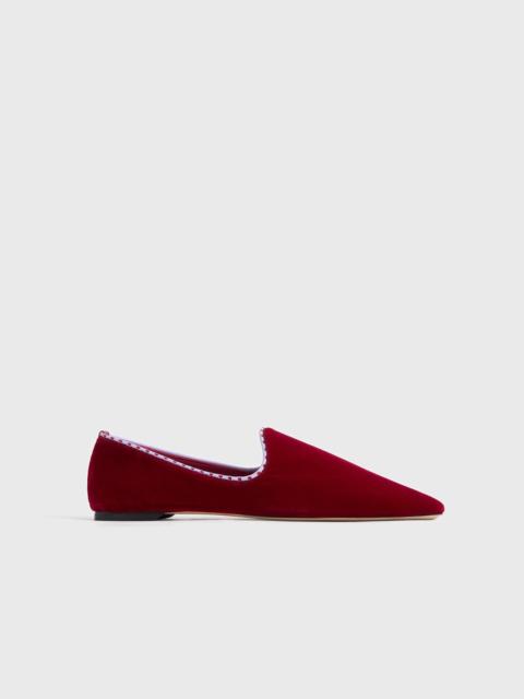 TOTEME Velvet venetian slippers red