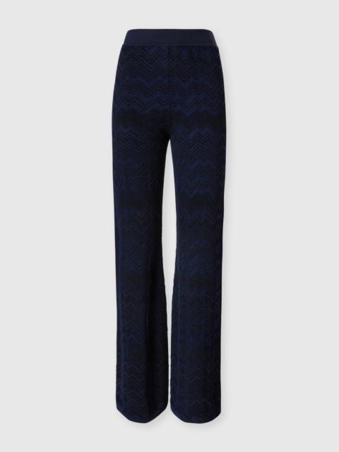 Missoni Zig zag viscose and wool straight-leg trousers