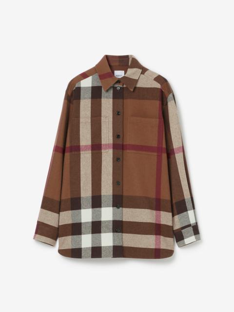 Check Wool Cotton Flannel Shirt