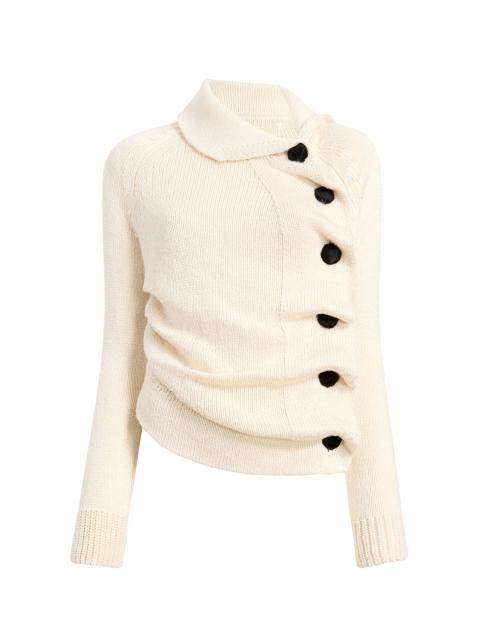 KHAITE Lorrai Knit Silk Cardigan neutral