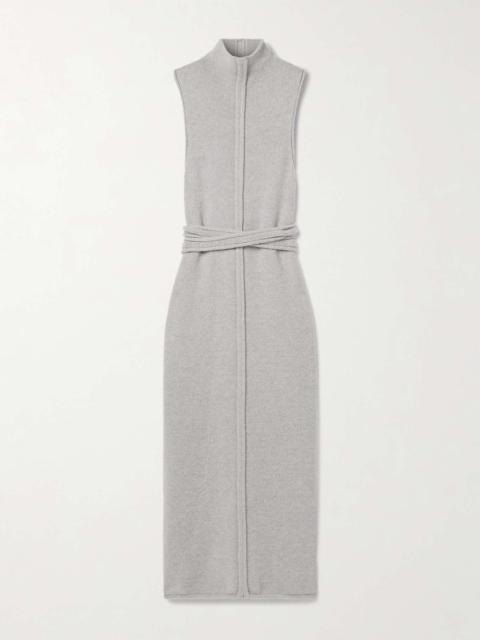 Zola belted knitted midi dress