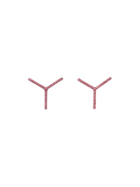 Y/Project Pink Mini 'Y' Earrings