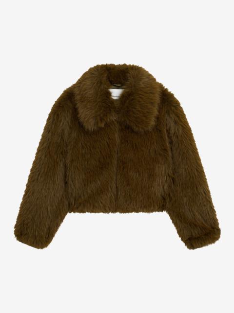 The Frankie Shop Hope Faux Fur Jacket - Moss Green