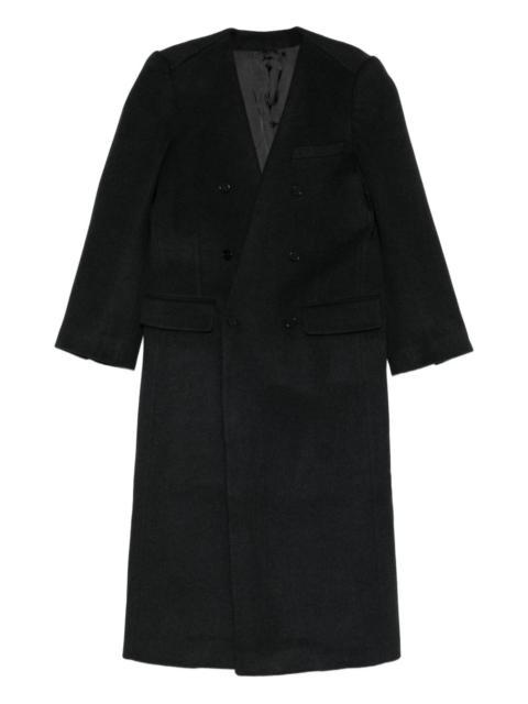 ALAINPAUL collarless double-breasted coat