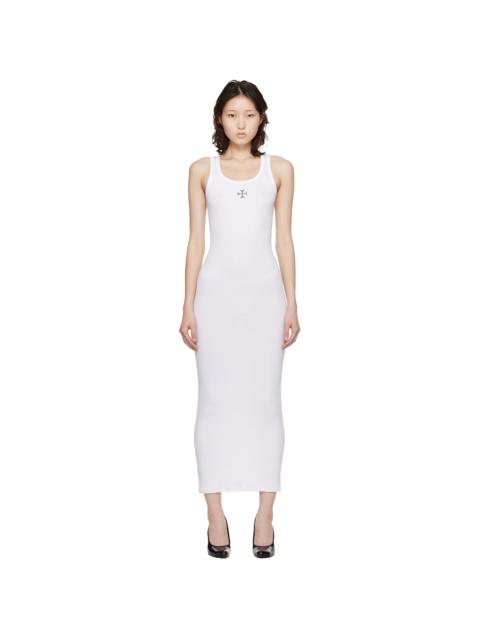 White Cross Logo Tank Top Midi Dress