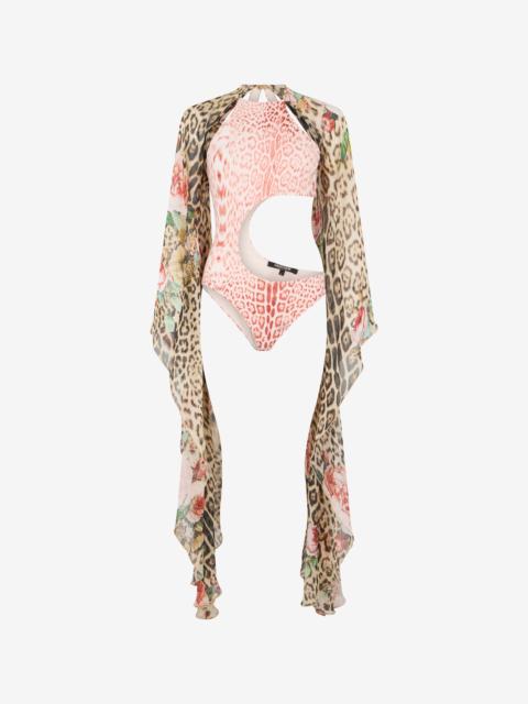 Roberto Cavalli Jaguar Pink Print One-Piece Swimsuit
