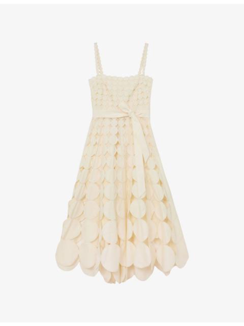 REISS Gigi Cut-Out Cotton Midi Dress