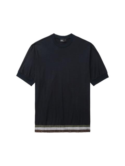 Kolor stripe-trim cotton T-shirt