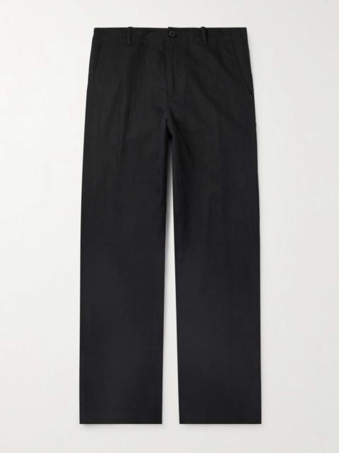 Straight-Leg Cotton and Linen-Blend Gabardine Chinos