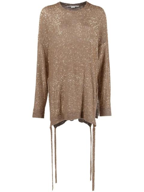 sequinned side-tie jumper