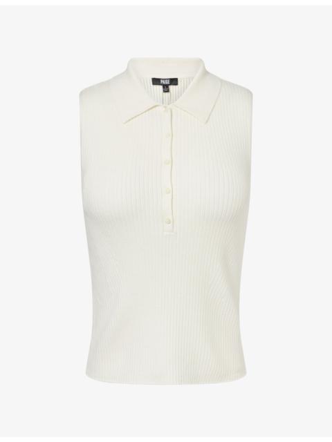 PAIGE Vesta Knitted Cotton-Blend Top