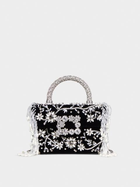 Roger Vivier Ramage Jewel Mini Flower Strass Buckle Clutch Bag in Velvet