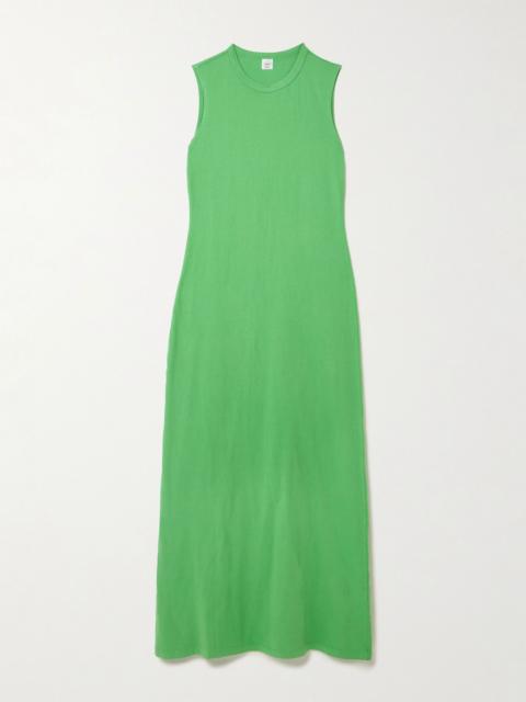LESET Margo cotton-jersey maxi dress Bright green