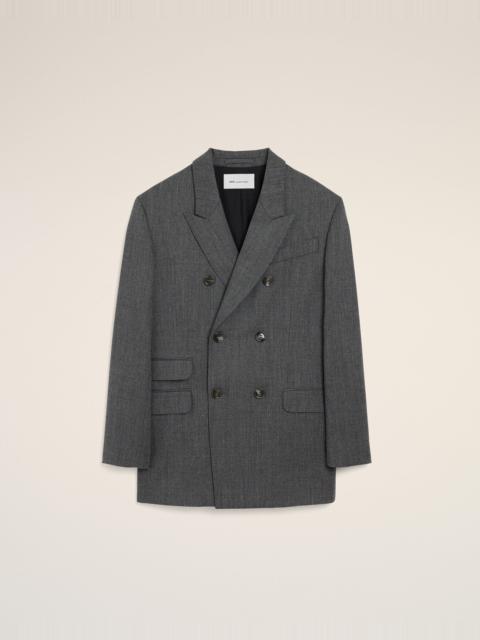 AMI Paris GREY DOUBLE BREASTED WOOL BLAZER