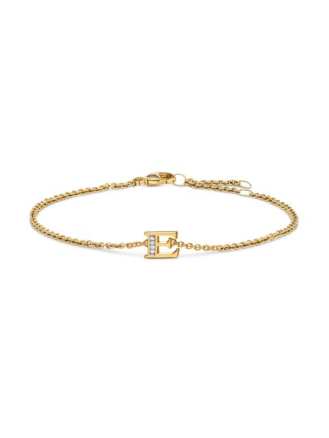 DAVID YURMAN Women's Petite Pavé Initial Chain Bracelet in 18K Yellow Gold - Initial E