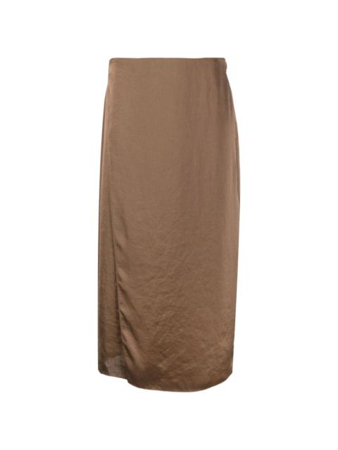 Theory wrap midi skirt