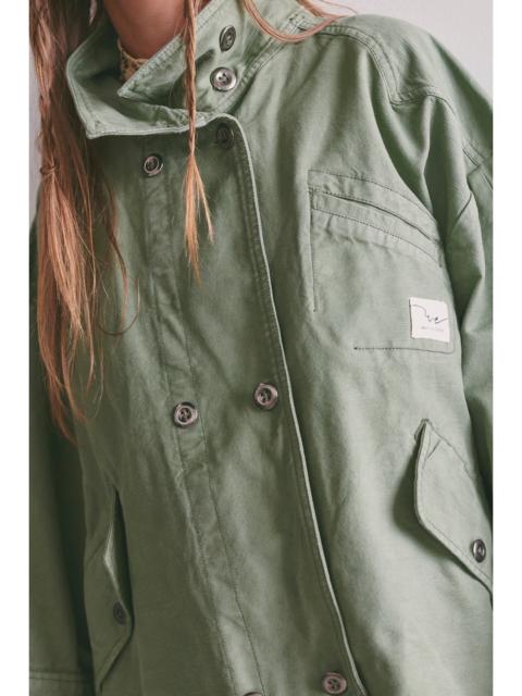 FREE PEOPLE We The Free Collins Washed Canvas Funnel-Neck Jacket