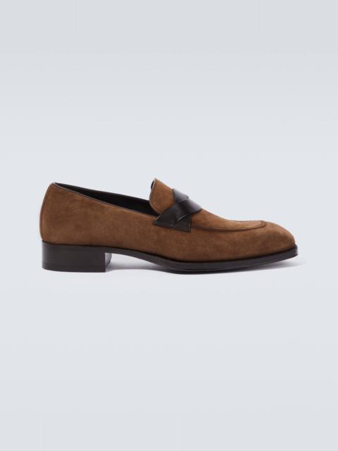 Elkan suede and leather loafers