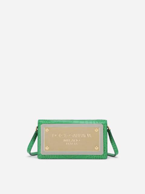 Dolce & Gabbana Phone bag with branded maxi-plate