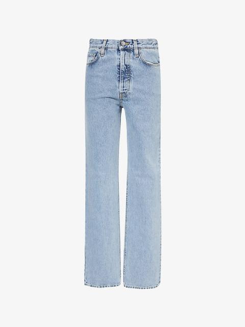 Classic wide-leg high-rise organic-cotton denim jeans