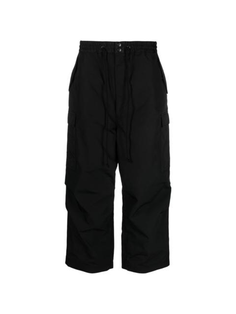 cropped drawstring-waist cargo trousers