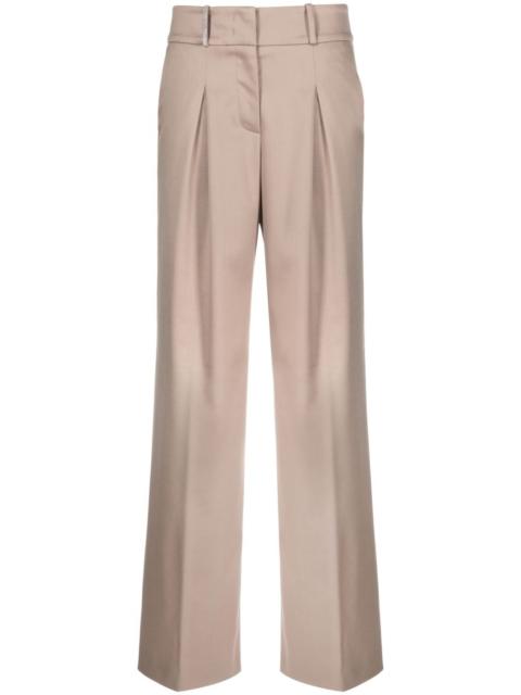 PESERICO dart-embellished twill wide-leg trousers