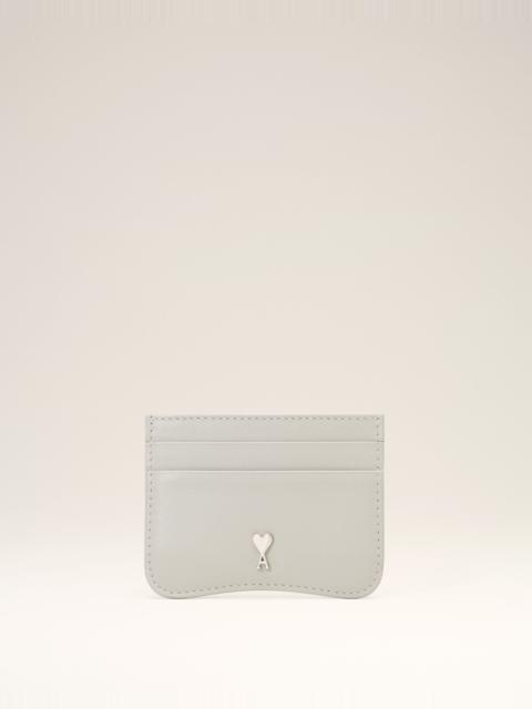 AMI Paris GREEN PARIS PARIS ZIPPED COWHIDE LEATHER CARD HOLDER