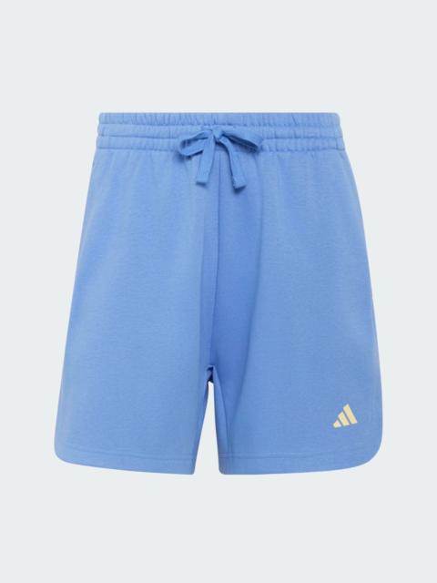 adidas 3 Stripes Studio Fleece Loose Shorts