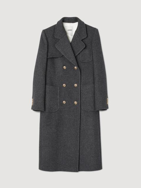 Sandro Long wool blend coat | REVERSIBLE