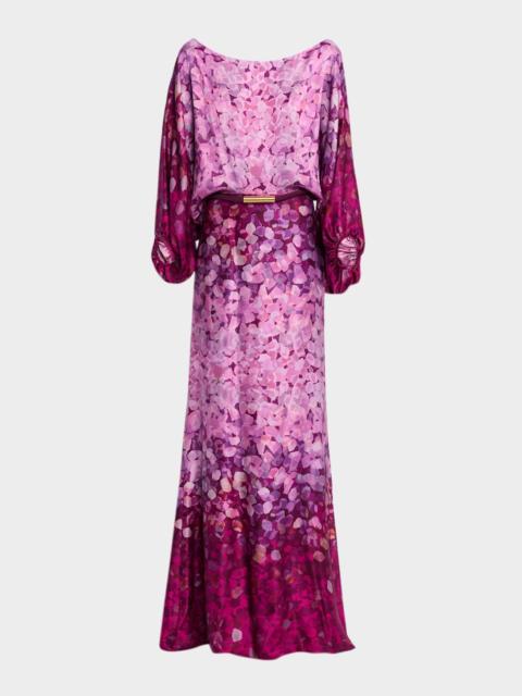 SILVIA TCHERASSI Lorella Off-The-Shoulder Degrade Abstract-Print Maxi Dress