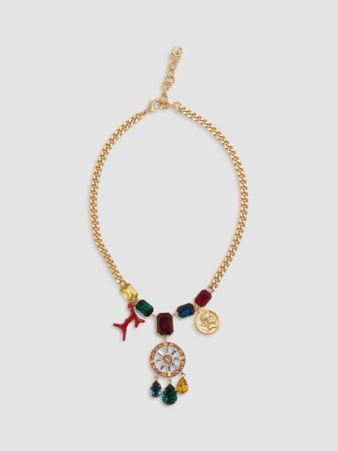 Dolce & Gabbana Women's Goldtone & Glass Crystal Charm Necklace - Gold
