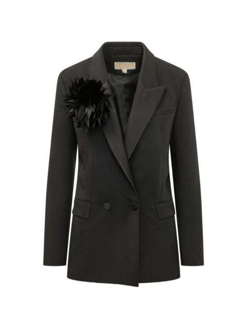 MICHAEL KORS feather-embellished tuxedo blazer