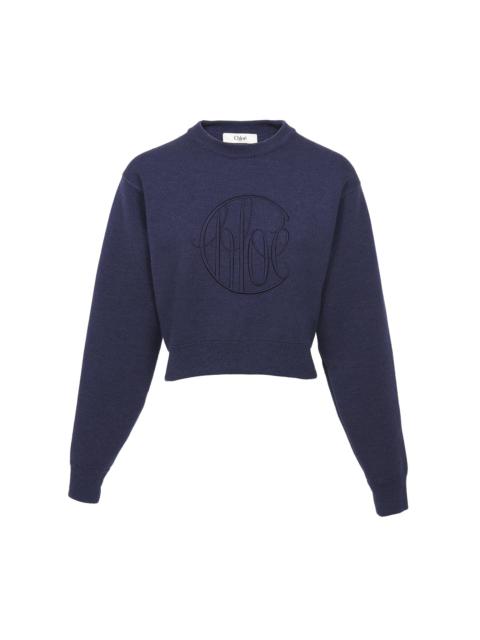 Chloé KNITTED LOGO SWEATER IN WOOL