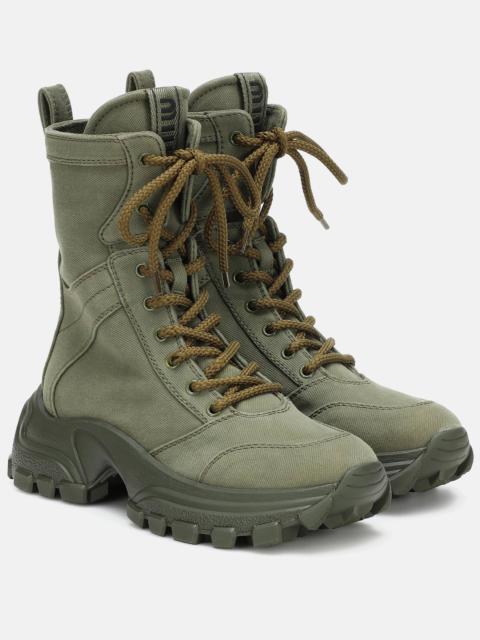 Miu Miu Canvas ankle boots