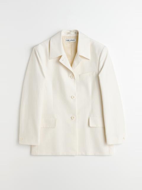 Carp Blazer Natural Crinkled Cotton Nylon