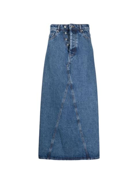GANNI high-waisted denim maxi skirt