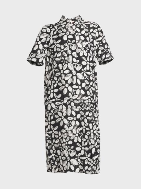 Marni Floral Print Midi Shirtdress
