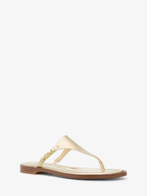 MICHAEL KORS Daniella Metallic Leather Sandal