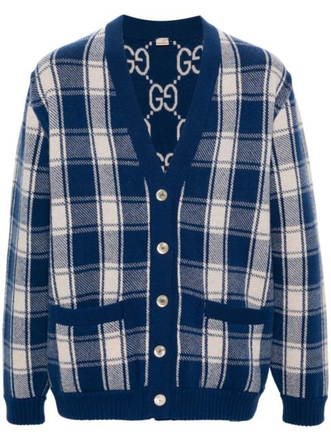 GUCCI checked reversible wool cardigan