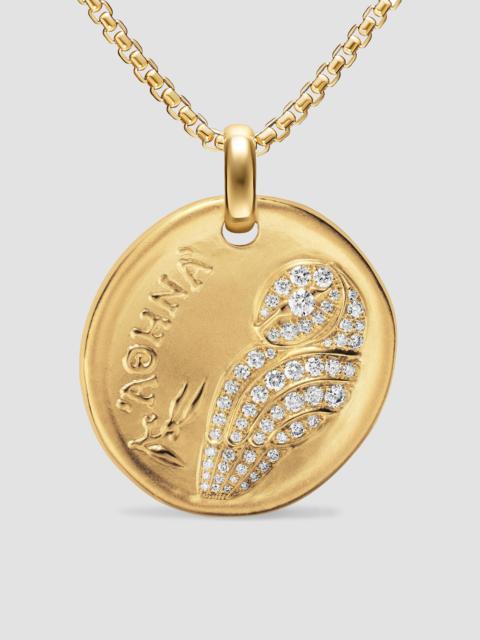 DAVID YURMAN Women's Athena Medallion Amulet in 18K Yellow Gold with Diamonds, 28.3MM - Gold