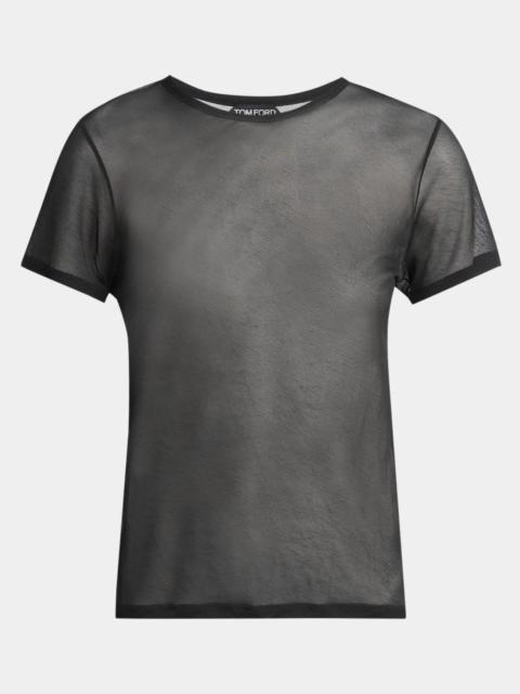 TOM FORD Sheer Light Crepe Jersey Short-Sleeve T-Shirt