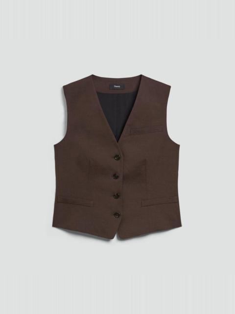 Theory Slim Vest in Good Linen