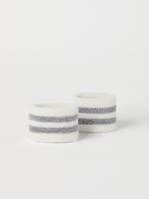 Brunello Cucinelli Techno cotton striped sweatbands
