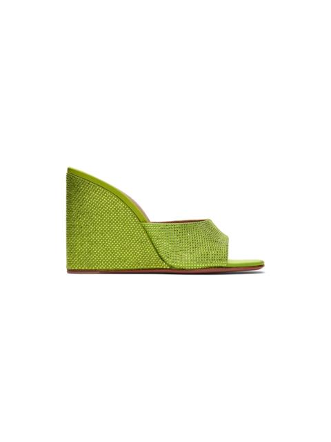 Amina Muaddi Green Lupita Wedge Sandals