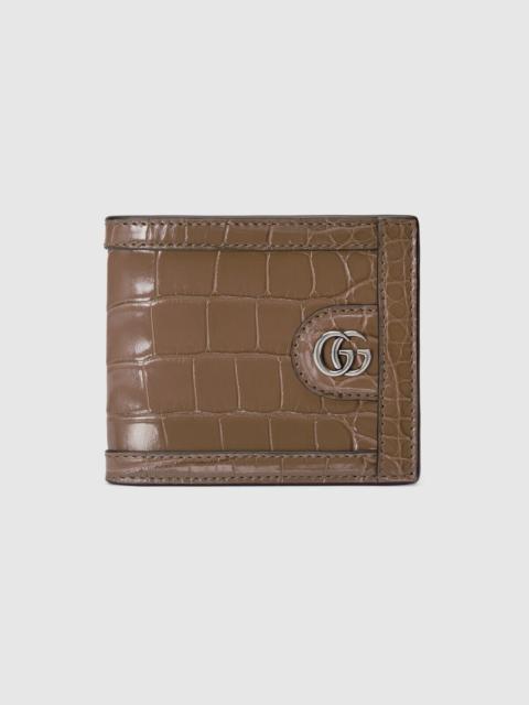 GUCCI Crocodile card case wallet with Double G