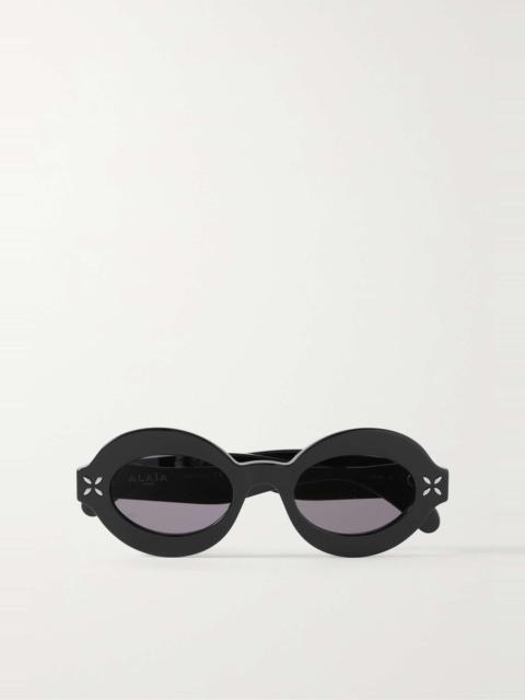 Alaïa Oval-frame acetate sunglasses