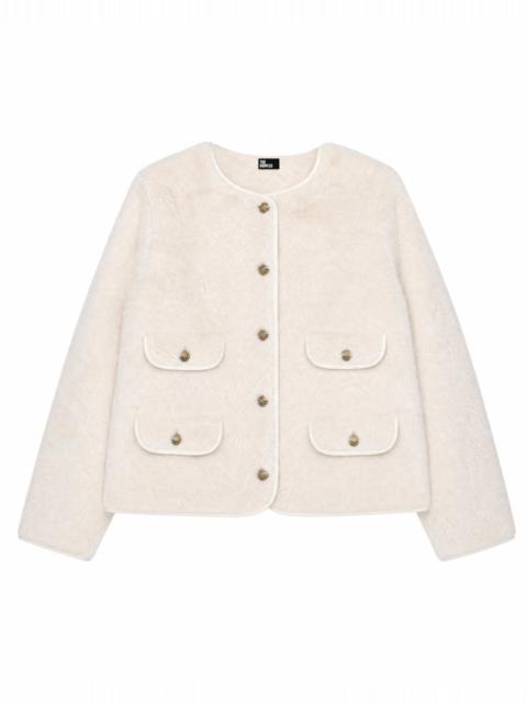 The Kooples ECRU FAUX FUR COAT