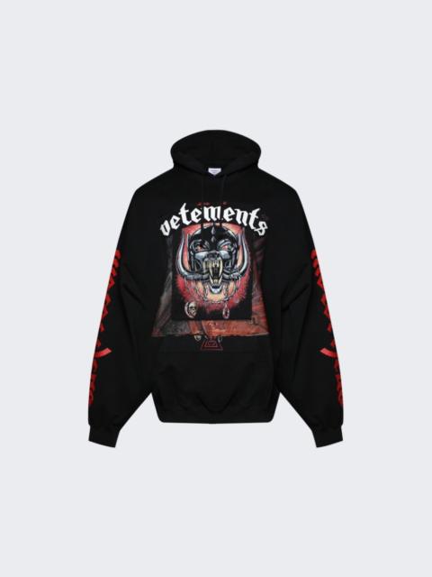 VETEMENTS Motorhead Patched Hoodie Black